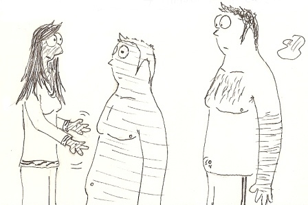 Ol and Sal and inanimate clay friend